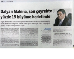Dalyan Makina, son çeyrekte yüzde 15 büyüme hedefinde